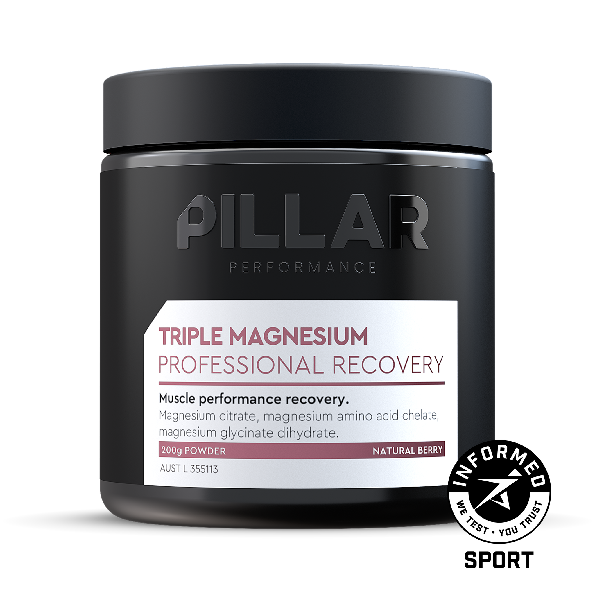 PILLAR Triple Magnesium Powder - Natural Berry [200g]