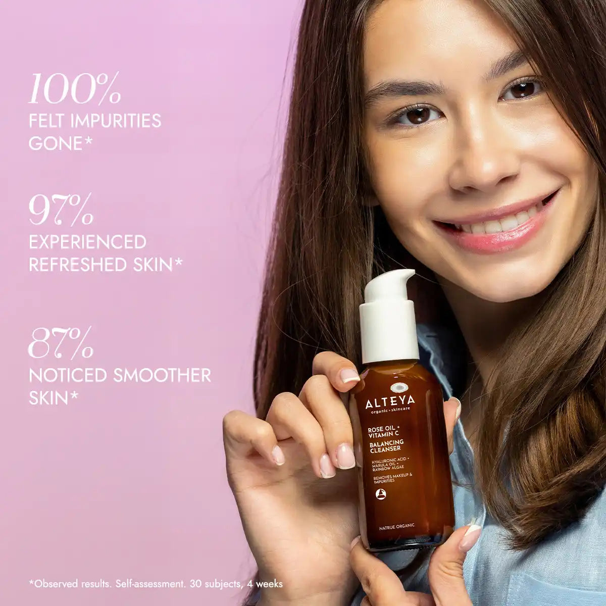 ALTEYA Organic Rose Oil + Vitamin C Balancing Cleanser 有機玫瑰彩虹藻水潤潔面乳 [120ml]