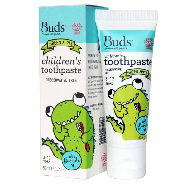 BUDS Children's Toothpaste with Fluoride 有機幼兒牙膏 (3-12歲) [50ml] - MINT Organics