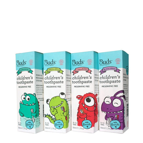 BUDS Children's Toothpaste with Fluoride 有機幼兒牙膏 (3-12歲) [50ml] - MINT Organics