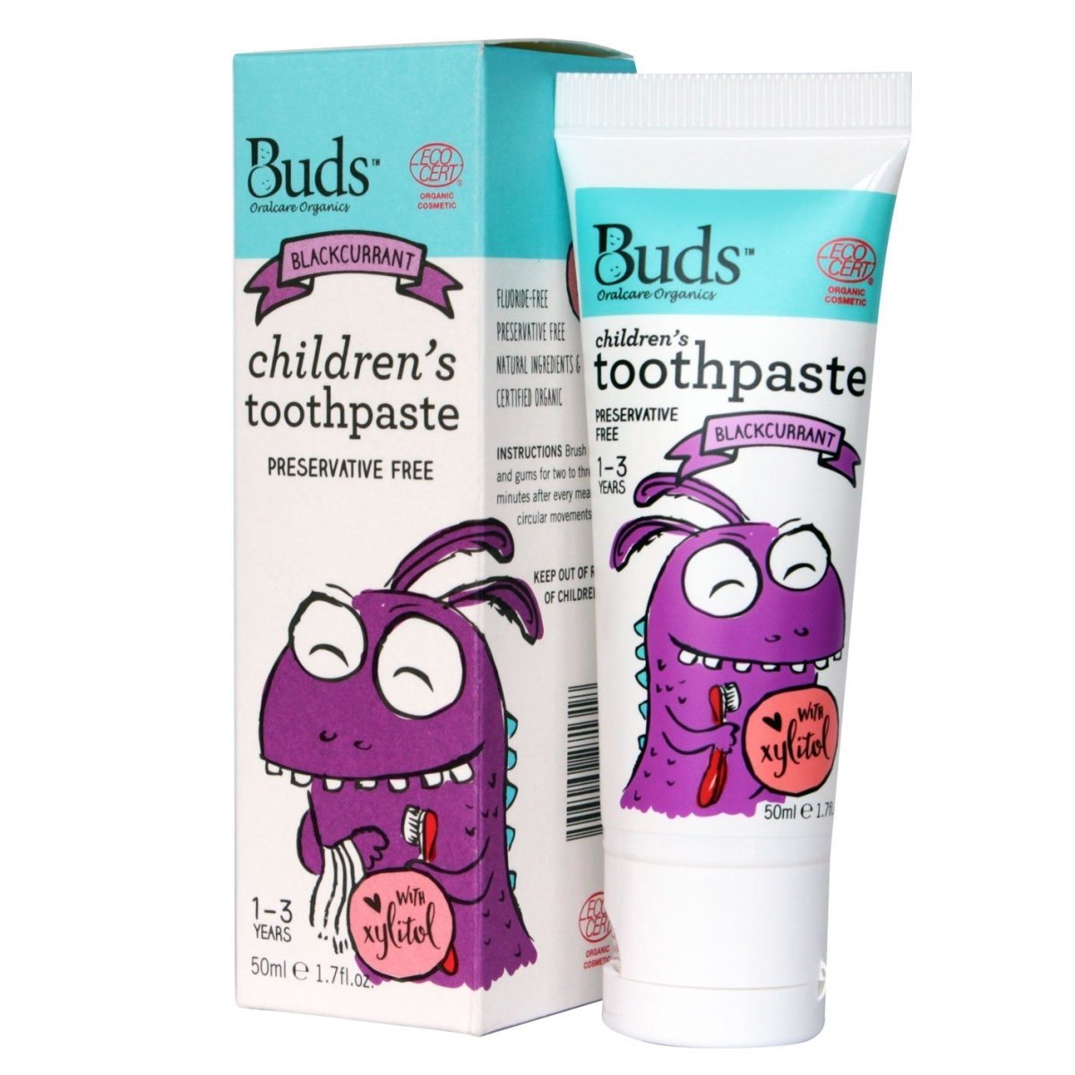BUDS Children's Toothpaste with Xylitol 有機幼兒牙膏 (1-3歲) [50ml] - MINT Organics