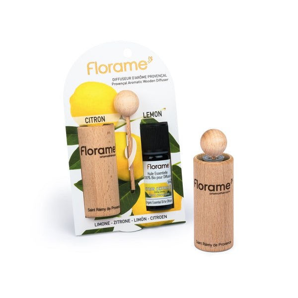 FLORAME Provencal Wooden Diffuser 普羅旺斯香薰精油小木瓶 - Organic Lemon 檸檬 - MINT Organics