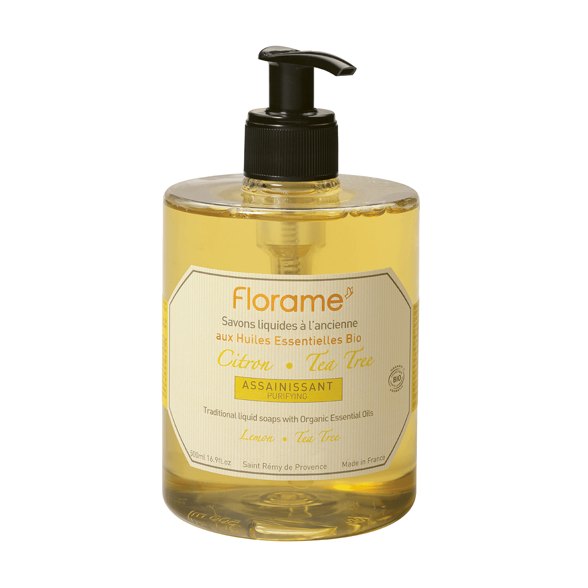 FLORAME Traditional Liquid Soap - Lemon & Tea Tree 傳統有機肥皂液 (檸檬及茶樹) [500ml] - MINT Organics