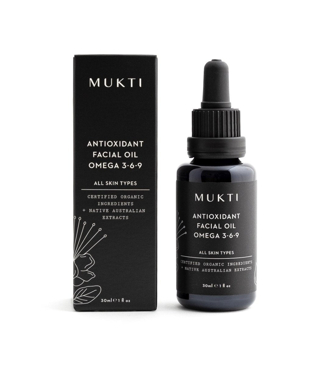 MUKTI Antioxidant Facial Oil Omega 3-6-9 有機抗氧化面部精華油 [30ml] - MINT Organics