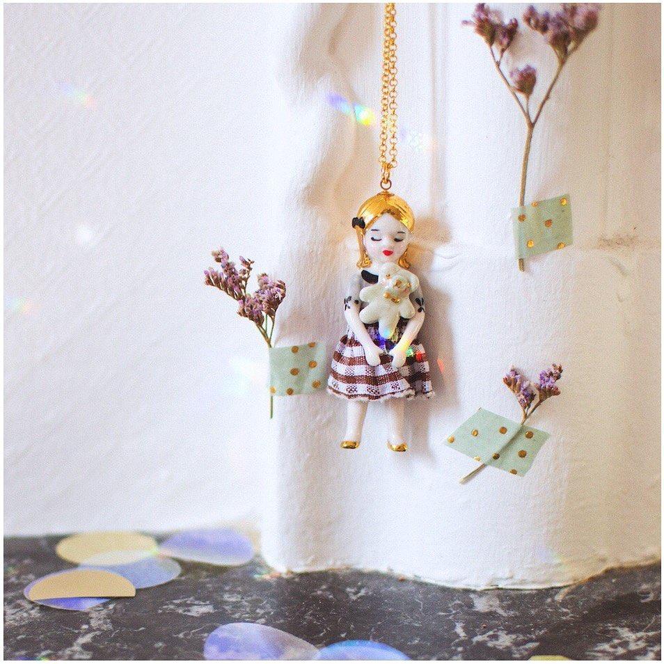 NATACHA PLANO Porcelain Doll Necklace: Blondie - MINT Organics