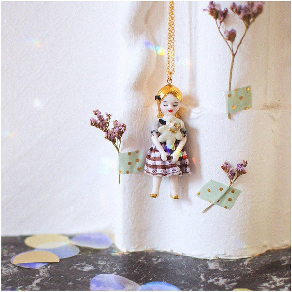 NATACHA PLANO Porcelain Doll Necklace: Blondie - MINT Organics
